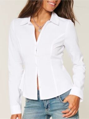 Hollister Button Front Poplin Shirt